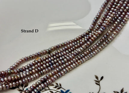 4-5 mm AA Natural Mauve Peach Pink Potato Button Pearl Freshwater Seed Pearl Beads #P3510