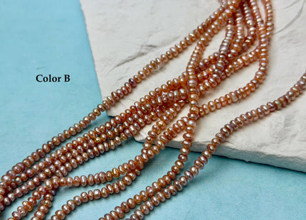4-5 mm AA Natural Mauve Peach Pink Potato Button Pearl Freshwater Seed Pearl Beads #P3510