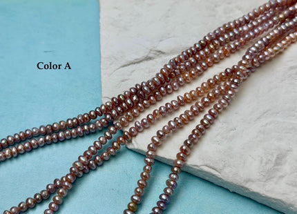 4-5 mm AA Natural Mauve Peach Pink Potato Button Pearl Freshwater Seed Pearl Beads #P3510