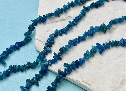 5-7 mm Aquamarine or Apatite Gemstone Irregular Chips Nugget Beads 15 Inches #4865
