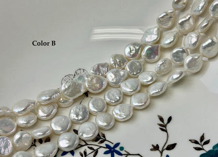 10-11 mm AA Natural White Coin Freshwater Pearl Beads High Luster Quality Cultured Freshwater Coin Pearls 32-35 Beads #P3511