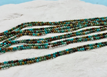 2mm Smooth Round Hubei Turquoise Gemstone Beads 15.5 Inches Strand #4871