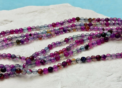 4mm Faceted Round Multi Purple Agate Gemstone Beads 14 Inch Strand #4873