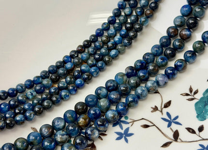 6mm 8mm Smooth Round Blue Brown Kyanite Gemstone Beads 15 Inches #4874