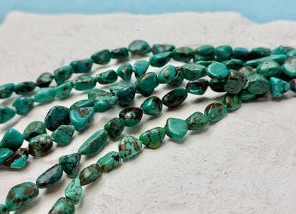 7-8x8-12 mm Natural Brown Blue Green Turquoise Gemstone Irregular Nugget Turquoise Beads #4838