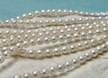 5-5.5 mm AA Natural White High Luster Freshwater Baroque Round Baby Edison Pearl #P3466