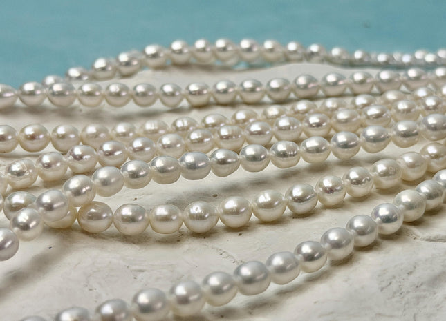 5-5.5 mm AA Natural White High Luster Freshwater Baroque Round Baby Edison Pearl #P3466