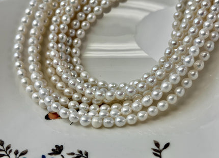 5-5.5 mm AA Natural White High Luster Freshwater Baroque Round Baby Edison Pearl #P3466