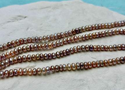 5 mm AAA Natural Mauve Pink Button Pearl Freshwater Seed Pearl Beads 14.5 Inch Strand #P3513