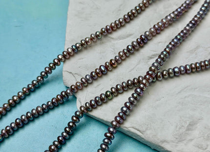 5 mm AAA Natural Mauve Pink Button Pearl Freshwater Seed Pearl Beads 14.5 Inch Strand #P3513
