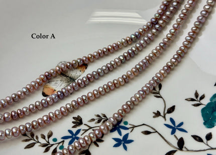 5 mm AAA Natural Mauve Pink Button Pearl Freshwater Seed Pearl Beads 14.5 Inch Strand #P3513
