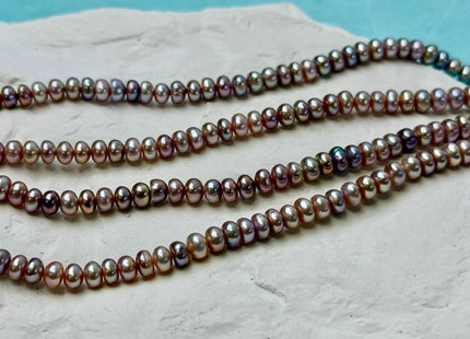 5 mm AAA Natural Mauve Pink Button Pearl Freshwater Seed Pearl Beads 14.5 Inch Strand #P3513
