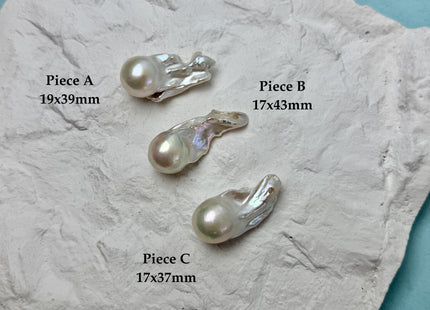 One-Of-A-Kind AAA Rare Natural White Baroque Large 2.2mm Hole Top Drilled Pearl Beads High Luster Jumbo Size Pearl #P3463