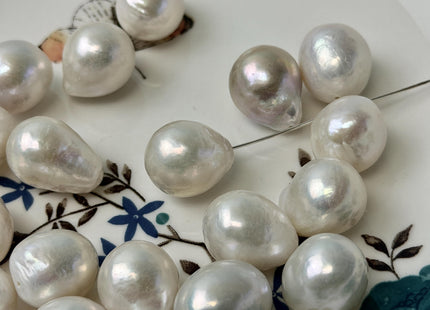 One Piece AAA 10-15 mm Quality Luster Half Drilled Baroque Freshwater Pearl Genuine Natural White Edison Pearls #P3464