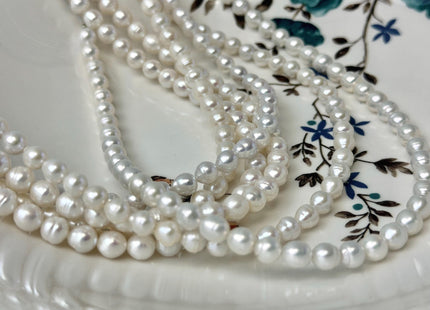 5-6 mm Natural White Color Baby Edison Baroque Freshwater Pearls Beads #P3372