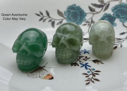 1.5 Inch Hand Carved Gemstone Skull Home Decorations, Mini Skull Art Collectibles Figurines, Healing Gemstones, Skull Decor #4000-C