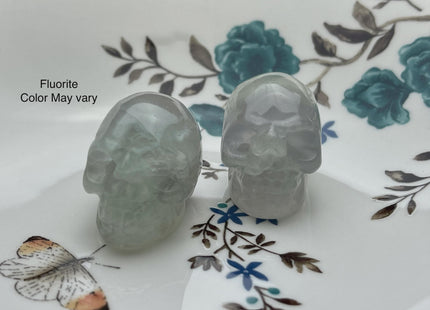 1.5 Inch Hand Carved Gemstone Skull Home Decorations, Mini Skull Art Collectibles Figurines, Healing Gemstones, Skull Decor #4000-C