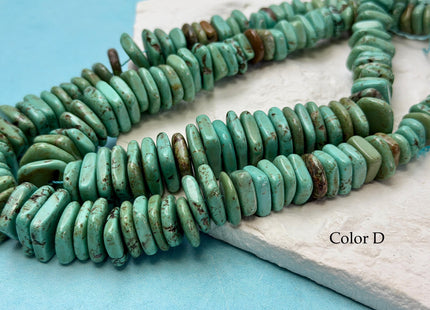 11.5-16 mm Graduated Flat Irregular Square Heishi Shape Turquoise Jasper Gemstone Beads 16Inches Strand #4810