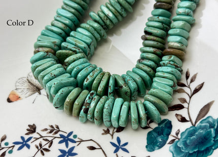 11.5-16 mm Graduated Flat Irregular Square Heishi Shape Turquoise Jasper Gemstone Beads 16Inches Strand #4810