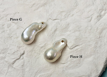 One-Of-A-Kind AAA Rare Natural White Baroque Large 2.2mm Hole Top Drilled Pearl Beads High Luster Jumbo Size Pearl #P3463