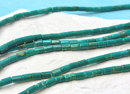 4x6 mm Natural Turquoise Tube Shape Gemstone 15.5 Inches Strand 63 Beads #4863