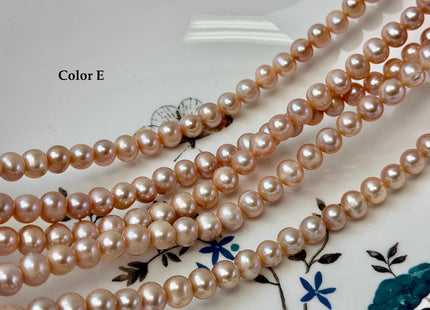 7-7.5 mm AA Natural Mauve Peach Pink Potato Freshwater Pearls High Luster 57 Beads #P3515