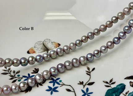7-7.5 mm AA Natural Mauve Peach Pink Potato Freshwater Pearls High Luster 57 Beads #P3515