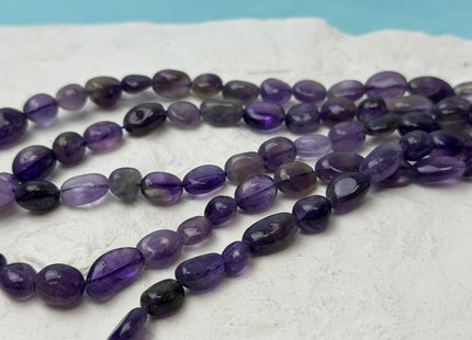 8x8-11 mm Natural Mixed Purple Amethyst Irregular Pebble Nugget 15 Inches Strand #4857