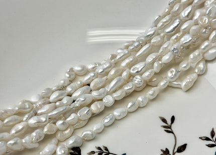 5-6x6-11 mm Natural White Color Keshi Nugget Freshwater Pearl Very Rare Tiny Keshi Rice Nugget Beads #P3480