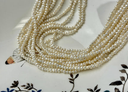 2-3mm Natural White Color Seed Potato Freshwater Pearl Beads 15 Inch Strand #P3481