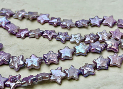 10-11 mm AAA Very Rare Lavender Purple Color Star Shape Freshwater Coin Pearls High Luster 38 Beads #P3533
