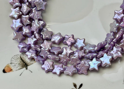 10-11 mm AAA Very Rare Lavender Purple Color Star Shape Freshwater Coin Pearls High Luster 38 Beads #P3533