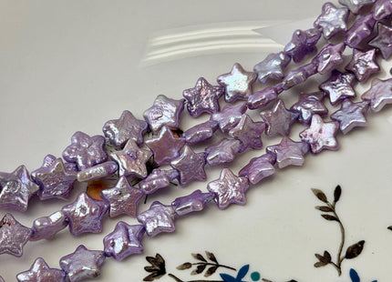 10-11 mm AAA Very Rare Lavender Purple Color Star Shape Freshwater Coin Pearls High Luster 38 Beads #P3533