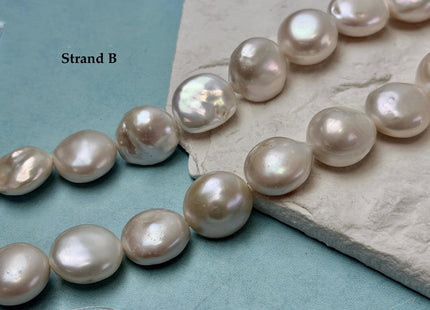 One-Of-A-Kind 17-20mm Natural White Color Freshwater Round Baroque Coin Pearls High Luster Large Thick Coin Beads #P3534