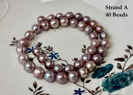 One-Of-A-Kind 9-10 mm AAA Very Rare Natural Dark Mauve Pink Freshwater Edison Baroque Pearls High Luster Purple Edison Beads #P3535
