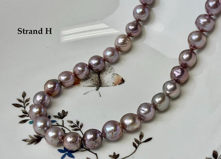 One-Of-A-Kind 9-10 mm AAA Very Rare Natural Dark Mauve Pink Freshwater Edison Baroque Pearls High Luster Purple Edison Beads #P3535
