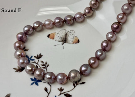 One-Of-A-Kind 9-10 mm AAA Very Rare Natural Dark Mauve Pink Freshwater Edison Baroque Pearls High Luster Purple Edison Beads #P3535