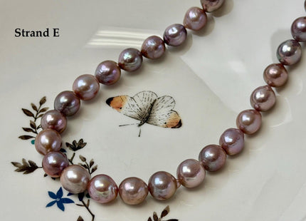 One-Of-A-Kind 9-10 mm AAA Very Rare Natural Dark Mauve Pink Freshwater Edison Baroque Pearls High Luster Purple Edison Beads #P3535