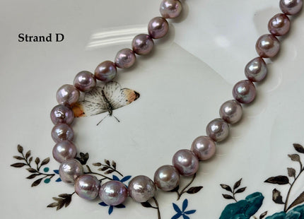 One-Of-A-Kind 9-10 mm AAA Very Rare Natural Dark Mauve Pink Freshwater Edison Baroque Pearls High Luster Purple Edison Beads #P3535