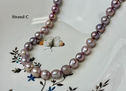 One-Of-A-Kind 9-10 mm AAA Very Rare Natural Dark Mauve Pink Freshwater Edison Baroque Pearls High Luster Purple Edison Beads #P3535