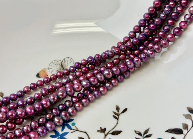5-5.5 mm Rare Lavender Purple Color Potato Freshwater Pearl Beads 16 Inch Strand C Grade #P3470