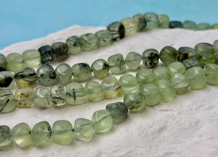 7-11mm Smooth Round Cube Dice Square Shape Prehnite Beads Natural Multi Green Color Prehnite Gemstone 15.5 Inches 45-46 Pieces #3693