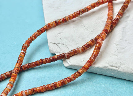 4 mm AAA Natural Orange Red Purple Spiny Oyster Shell Heishi Rondelle Shape 16 Inches Strand #4860