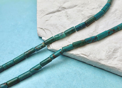4x10-11 mm Natural Turquoise Tube Shape Turquoise Gemstone 16 Inches Strand 38 Beads #4861
