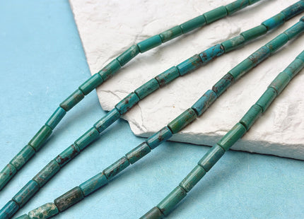 4x10-11 mm Natural Turquoise Tube Shape Turquoise Gemstone 16 Inches Strand 38 Beads #4861