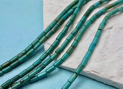 4x8 mm Natural Turquoise Tube Shape Turquoise Gemstone 16 Inches Strand 48 Beads #4862