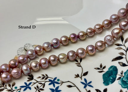 9-10 mm AAA Half Strand Rare Natural Dark Purple Mauve Pink Baroque Pearl Bead Large 2.1mm Hole Edison Baroque Pearls 19-20 Beads #P3542