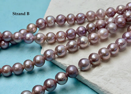 9-10 mm AAA Half Strand Rare Natural Dark Purple Mauve Pink Baroque Pearl Bead Large 2.1mm Hole Edison Baroque Pearls 19-20 Beads #P3543