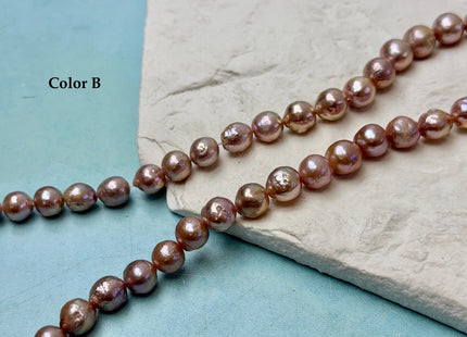 8-9 mm AAA Very Rare Natural Seaweed Gold Mauve Pink Freshwater Edison Baroque Pearls High Luster Purple Edison Beads #P3545