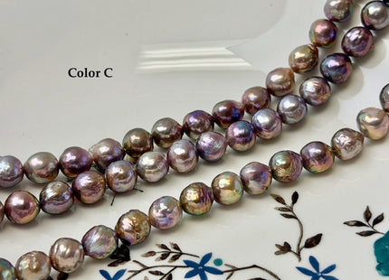 8-9 mm AAA Very Rare Natural Dark Mauve Pink With Gold Sheen Freshwater Edison Baroque Pearls High Luster Purple Edison Beads #P3547